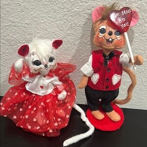 Annalee Valentines Day Boy and Girl Mouse Ballerina I’m stuck on you set 2011